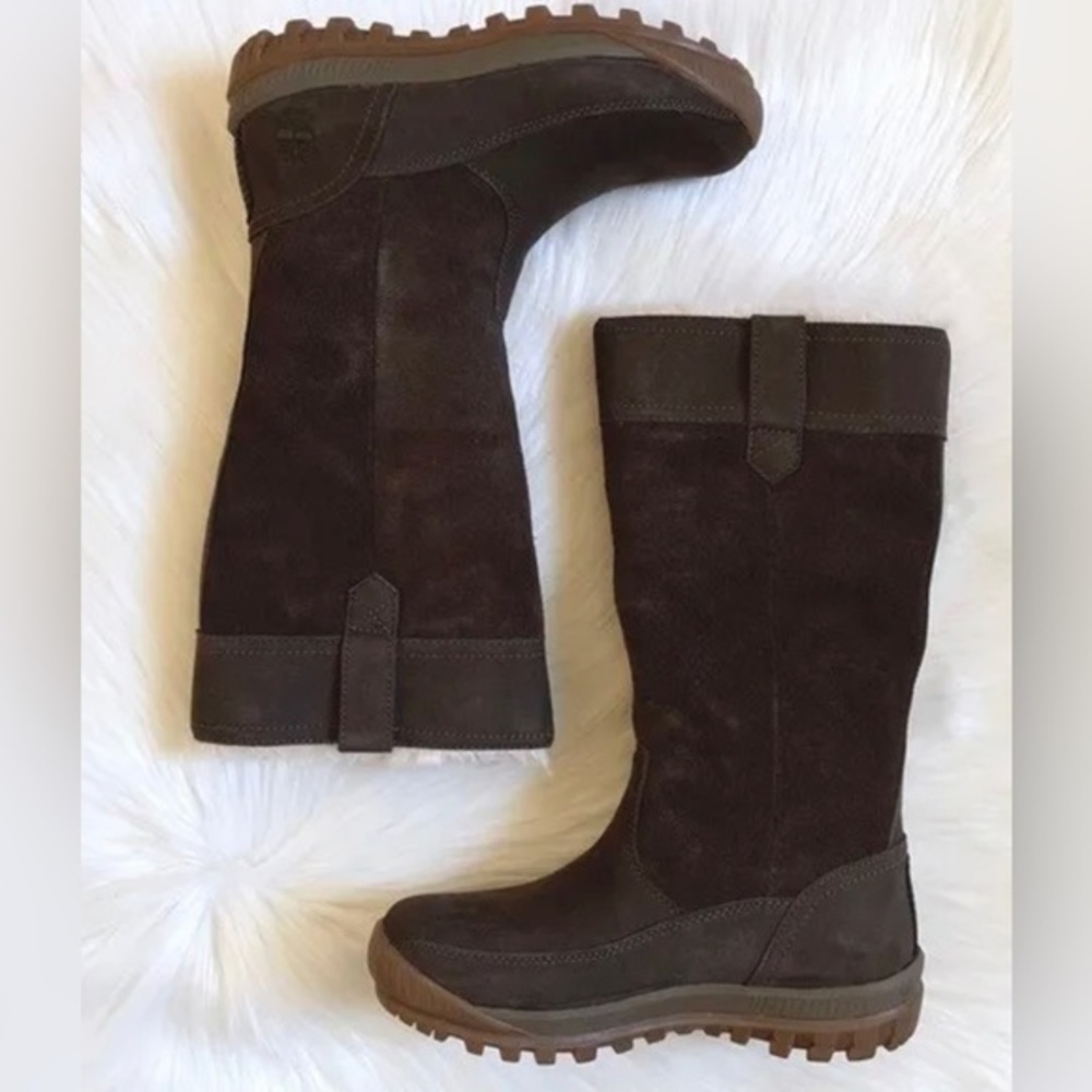 Timberland Women's MT Hayes Dark Brown Pull On Waterproof Snow Boots A23B3 sz 8
